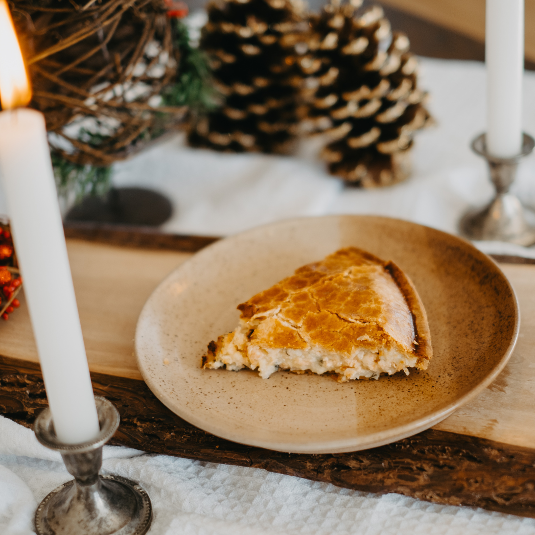 Pâté au saumon & salade croquante miel-moutarde