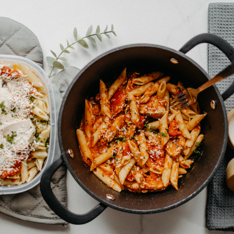 Penne sauce rosée au pesto