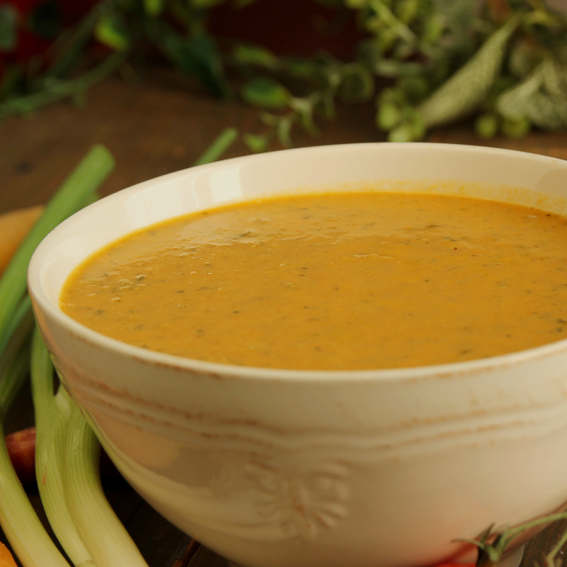 Crème de légumes racines coco-curry