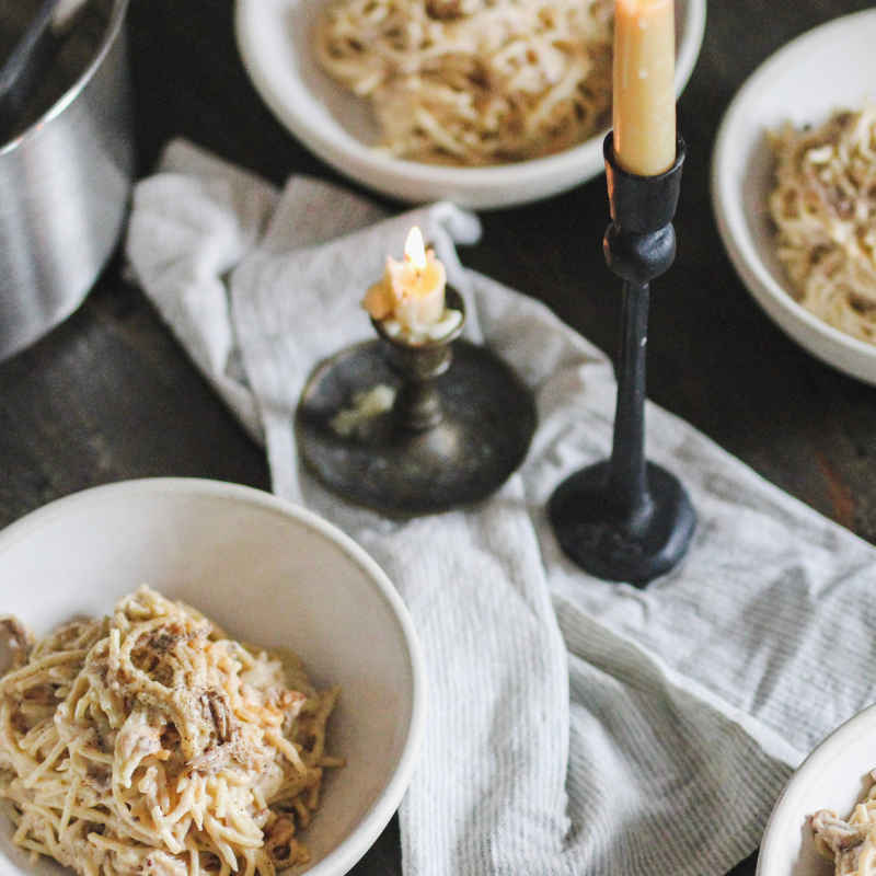 Cappellini au pesto &amp; saumon