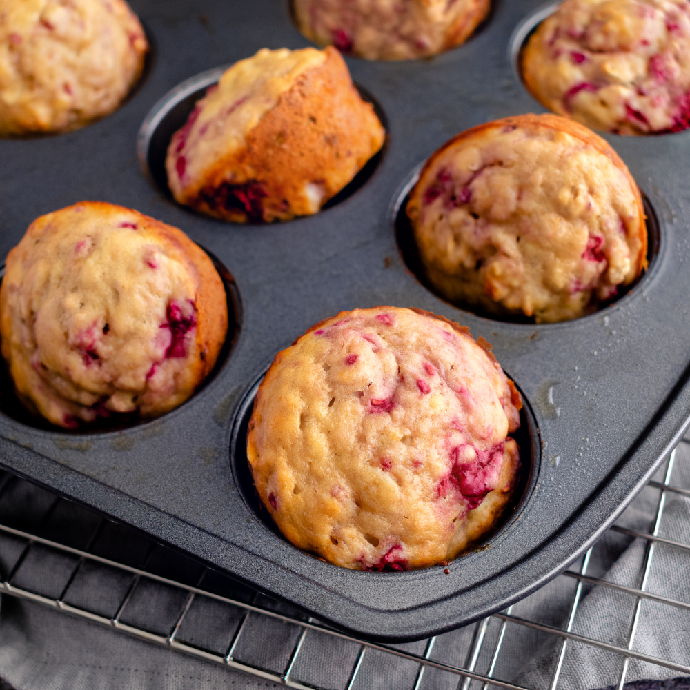 Muffin framboise &amp; chocolat blanc