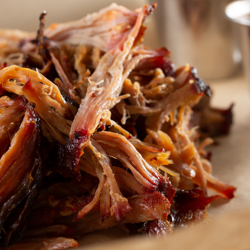 Effiloché de porc fondant, sauce ragoût à pattes de cochon