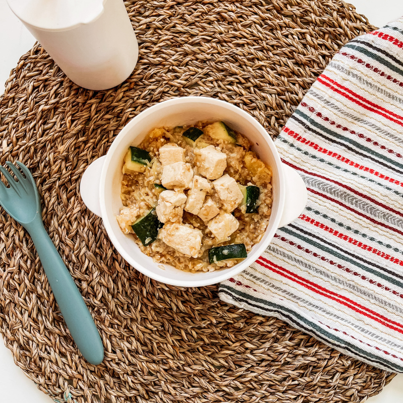 Palak tofu et riz basmati citron-coriandre, avec chou-fleur rôti aux épices