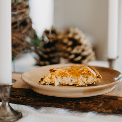 Pâté au saumon &amp; salade croquante miel-moutarde
