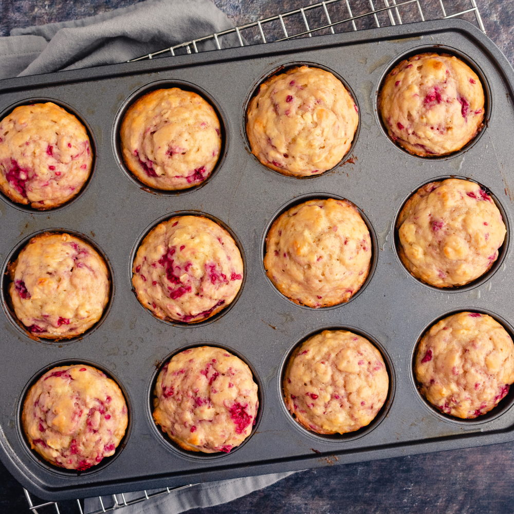 Muffin framboise &amp; chocolat blanc