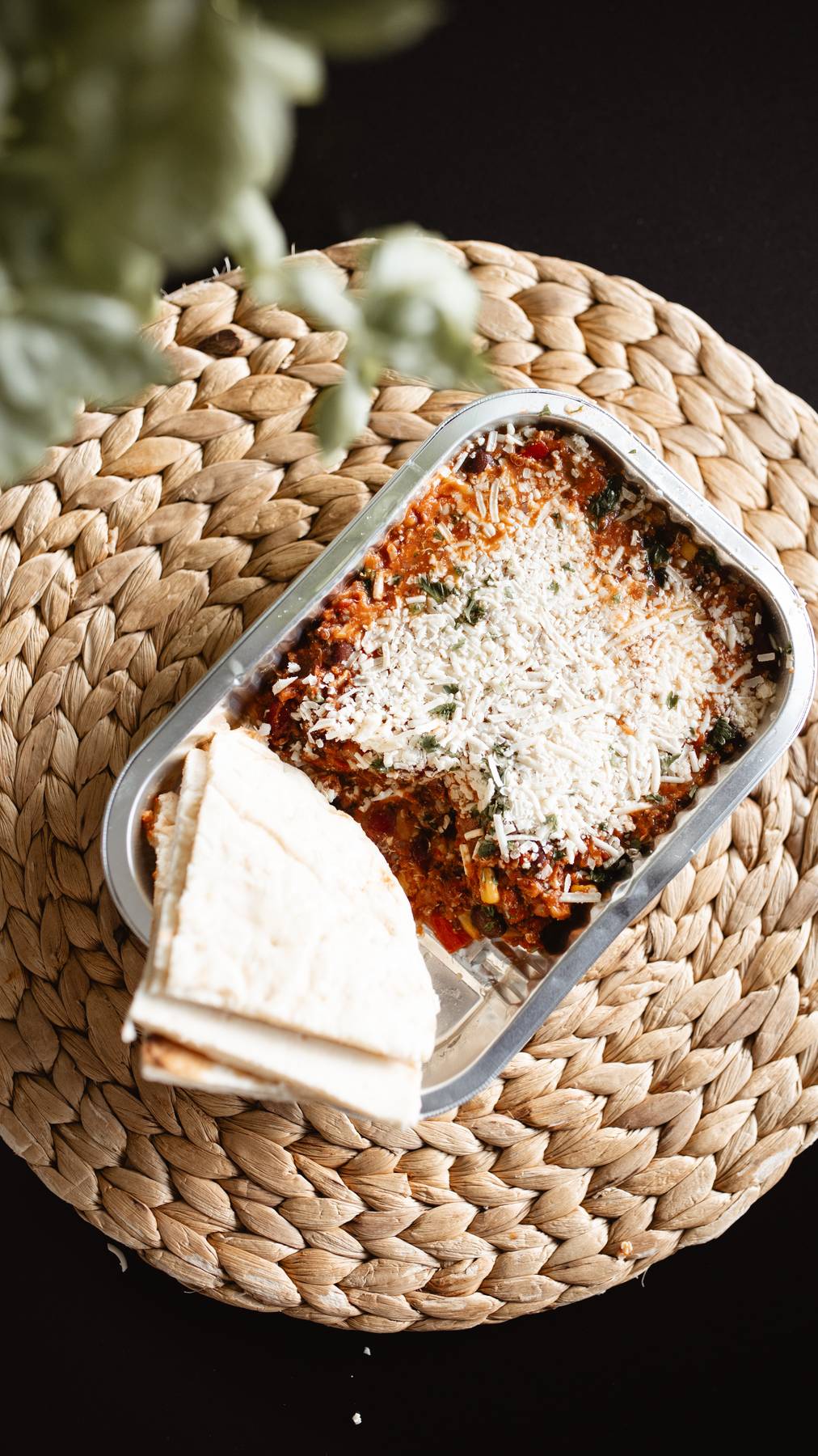 Chili, cheddar et pita
