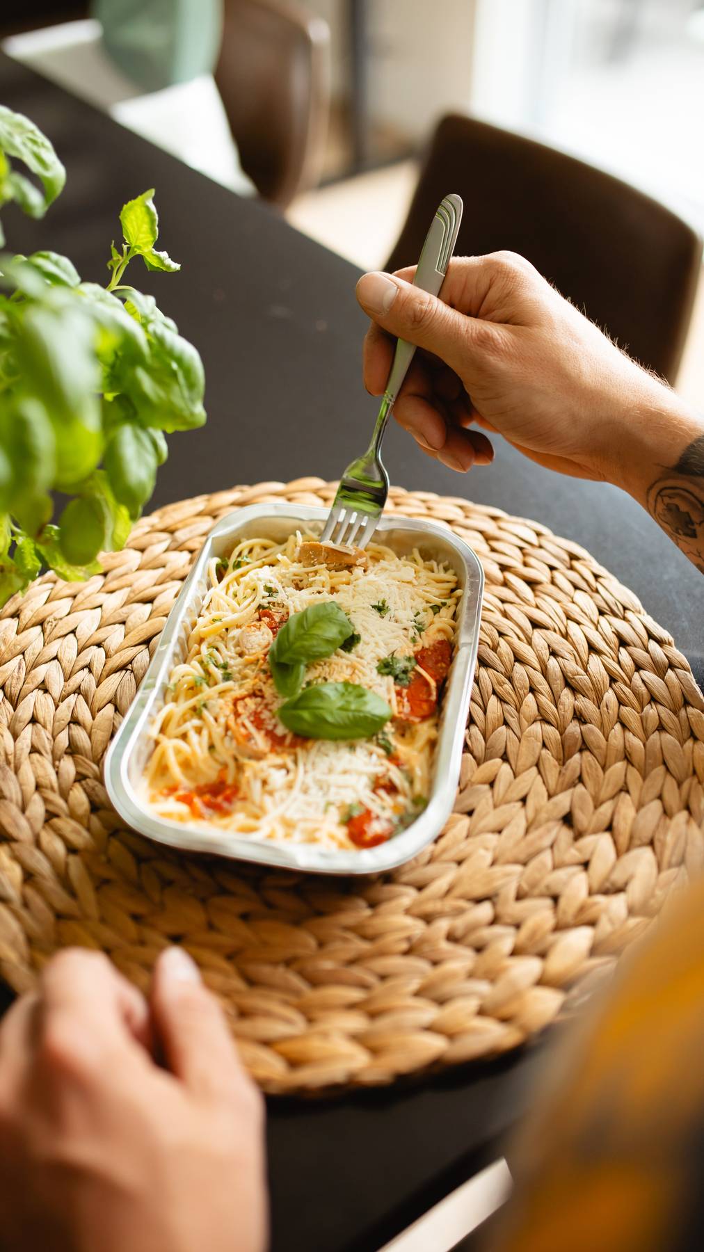 Spaghetti à la courge butternut et porc effiloché