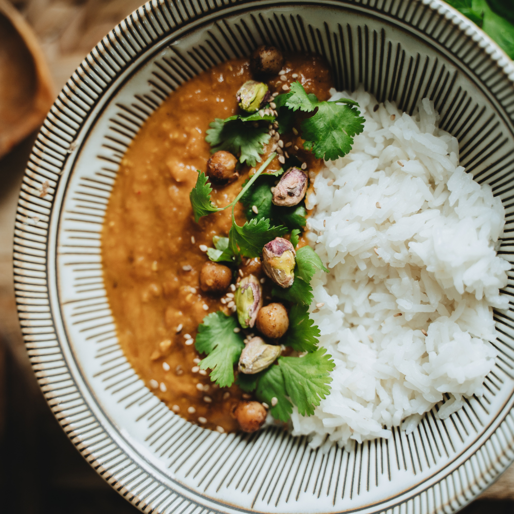 Dahl de lentilles au lait de coco