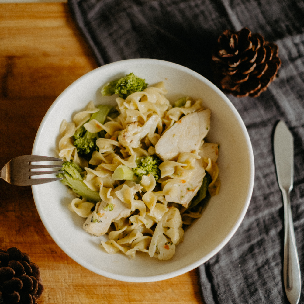 Rotini au poulet et moutarde crémeuse